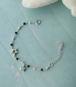 Rhodium-plated star cubic zirconia nazariya bracelet