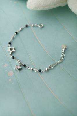 Rhodium-plated star cubic zirconia nazariya bracelet 2
