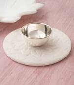 Rhodium-plated plain silver bowl