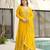 Yellow Faux Blooming Embroidered Gown with Zari   Sequins Work & Matching 2.25m Sequins Dupatta