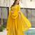 Yellow Faux Blooming Embroidered Gown with Zari   Sequins Work & Matching 2.25m Sequins Dupatta