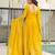 Yellow Faux Blooming Embroidered Gown with Zari   Sequins Work & Matching 2.25m Sequins Dupatta