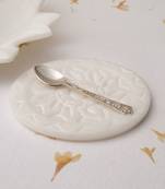 Rhodium-plated ornamented spoon