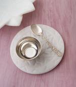 Rhodium-plated spoon & bowl combo