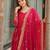 Pink Star Georgette Heavy Zari   Sequins Embroidered Gown with Matching 2.25m Sequins Dupatta