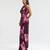 Pink printed georgette gown