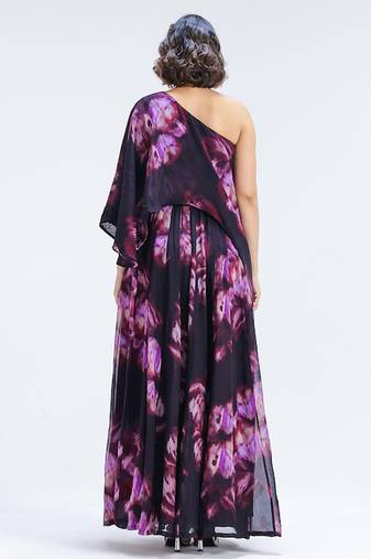 Multicolor printed organza co ord set