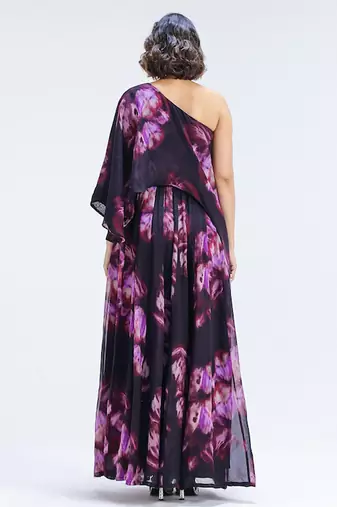 Multicolor printed organza co ord set