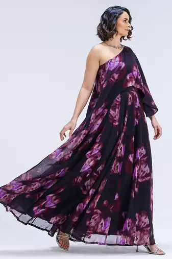 Multicolor printed organza co ord set