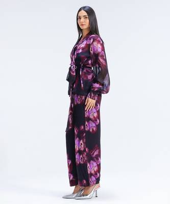Multicolor printed organza co ord set 2
