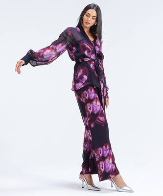 Multicolor printed organza co ord set 4