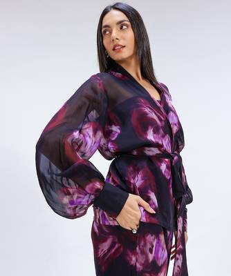 Multicolor printed organza co ord set 5
