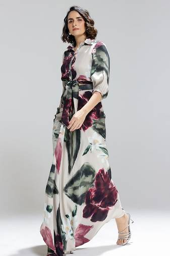 Multicolor printed georgette co ord set