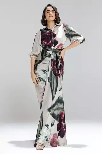 Multicolor printed georgette co ord set
