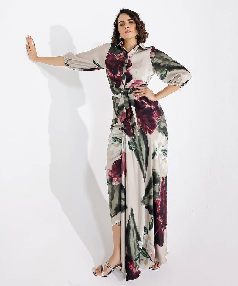 Multicolor printed georgette co ord set