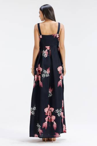 Blue printed cotton dress