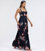 Blue printed cotton dress