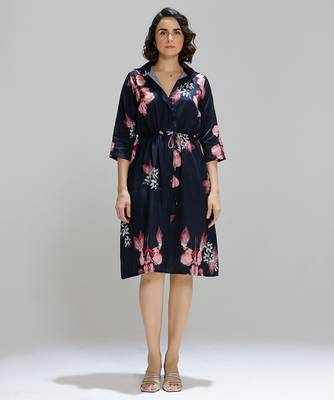 Blue printed cotton dress 1