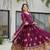 Wine Star Georgette Heavy Zari   Sequins Embroidered Gown