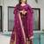 Wine Star Georgette Heavy Zari   Sequins Embroidered Gown