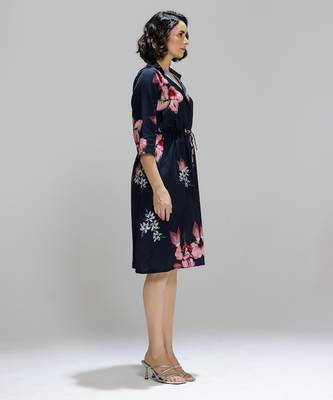 Blue printed cotton dress 3