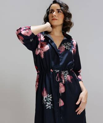 Blue printed cotton dress 5