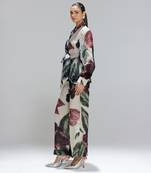 Multicolor printed organza co ord set