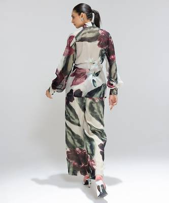 Multicolor printed organza co ord set 5