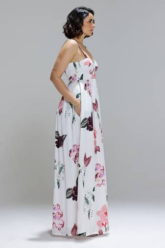 White printed cotton dress