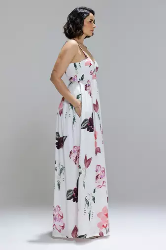 White printed cotton dress