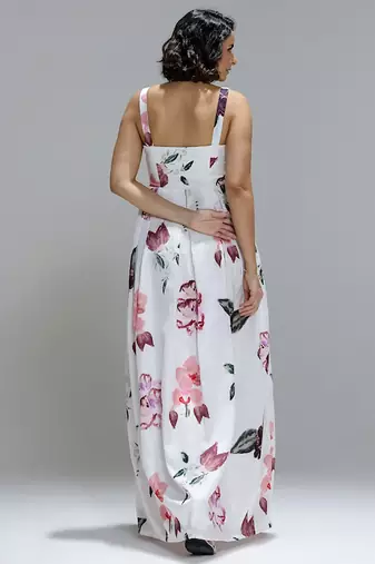 White printed cotton dress