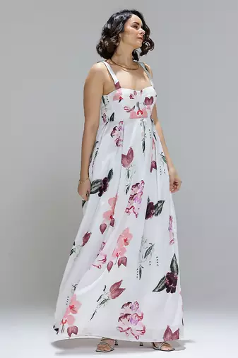 White printed cotton dress