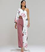 White printed cotton co ord set