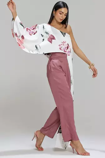 White printed cotton co ord set