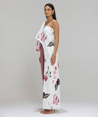 White printed cotton co ord set 4