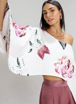 White printed cotton co ord set 5