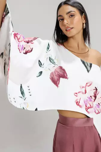White printed cotton co ord set