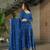 Blue Chinnon Heavy Zari   Sequins Embroidered Designer Gown with Matching 2.25m Sequins Dupatta
