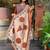 rust orange cotton kurta set with a block-printed dupatta and pants,