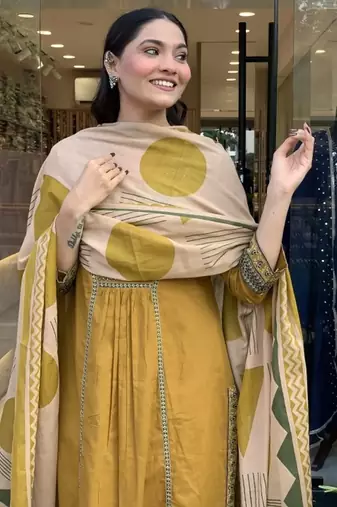 rust orange cotton kurta set with a block-printed dupatta and pant