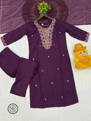 purple embroidered salwar kameez set with a dupatta 5