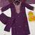 purple embroidered salwar kameez set with a dupatta.