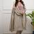 beige embroidered kurti pant dupatta set.
