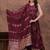 maroon embroidered kurti of premium modaal chanderi kurti pant dupatta set.