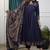 Beautiful jaipuri navy blue ethnic kurta set with a printed dupatta.