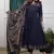 Navy blue ethnic kurta set with a printed dupatta
