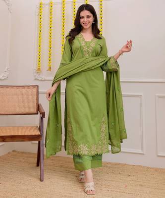  light green anarkali kurta set with a printed dupatta 1