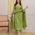  light green anarkali kurta set with a printed dupatta