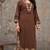 Beautiful jaipuri  choclate brown anarkali kurta set with a printed dupatta