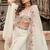 white embroidered embellished sequince chinon silk blouse   palazzo suit- free size stitched(size upto 42")